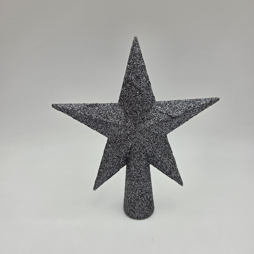Vintage Christmas Glittered Tree Topper 5 1/2"